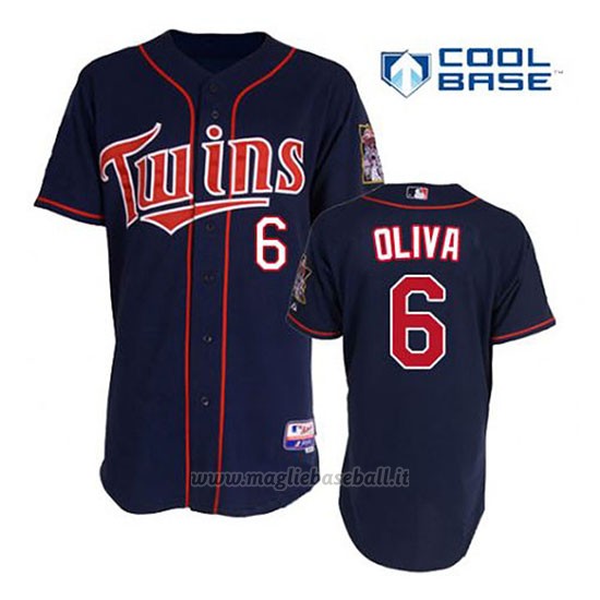 Maglia Baseball Uomo Minnesota Twins Tony Oliva 6 Blu Blu Alterner 1ªCool Base